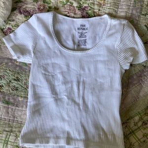 White Ribbed Top
